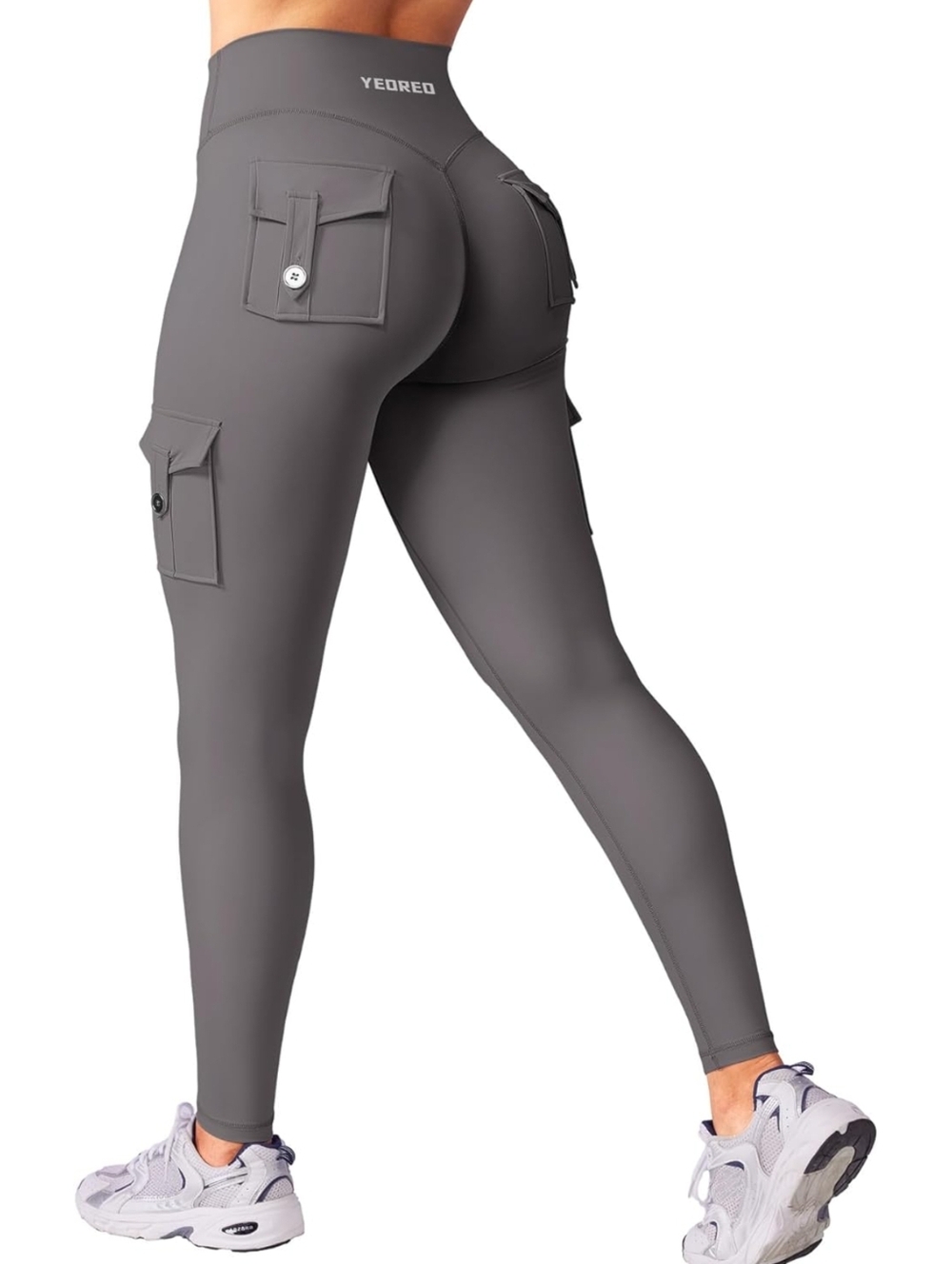 Yeoreo NWT Coreflex Workout Cargo Legging Scrunch Butt Lifting In Dark Gray S